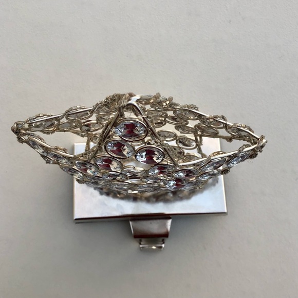 Silver Star Stocking Holder Rhinestones Moldable - Picture 3 of 7